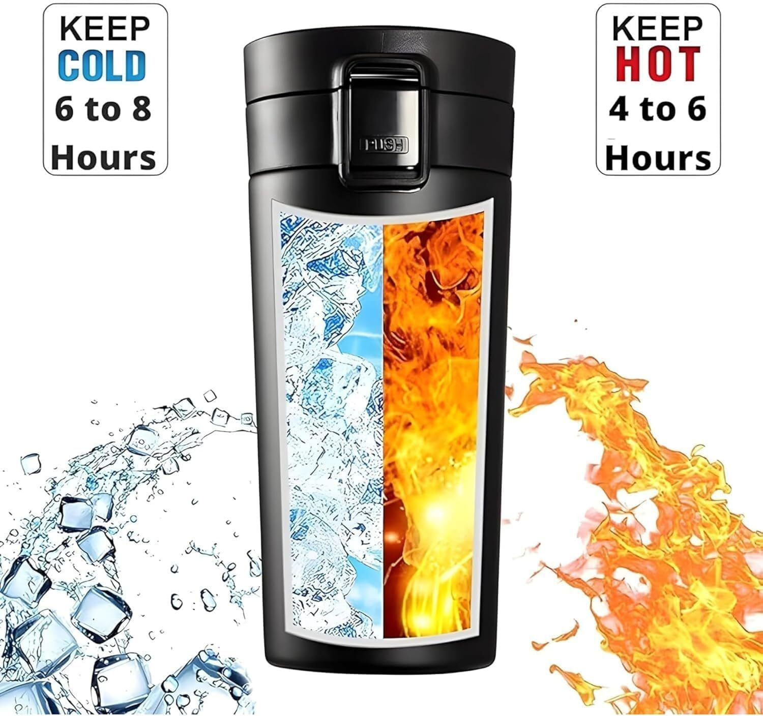 Image of AAKIKI Vacuum Insulated Stainless Steel Tea & Coffee - Double Wall Travel Flask Stainless Steel Coffee Mug