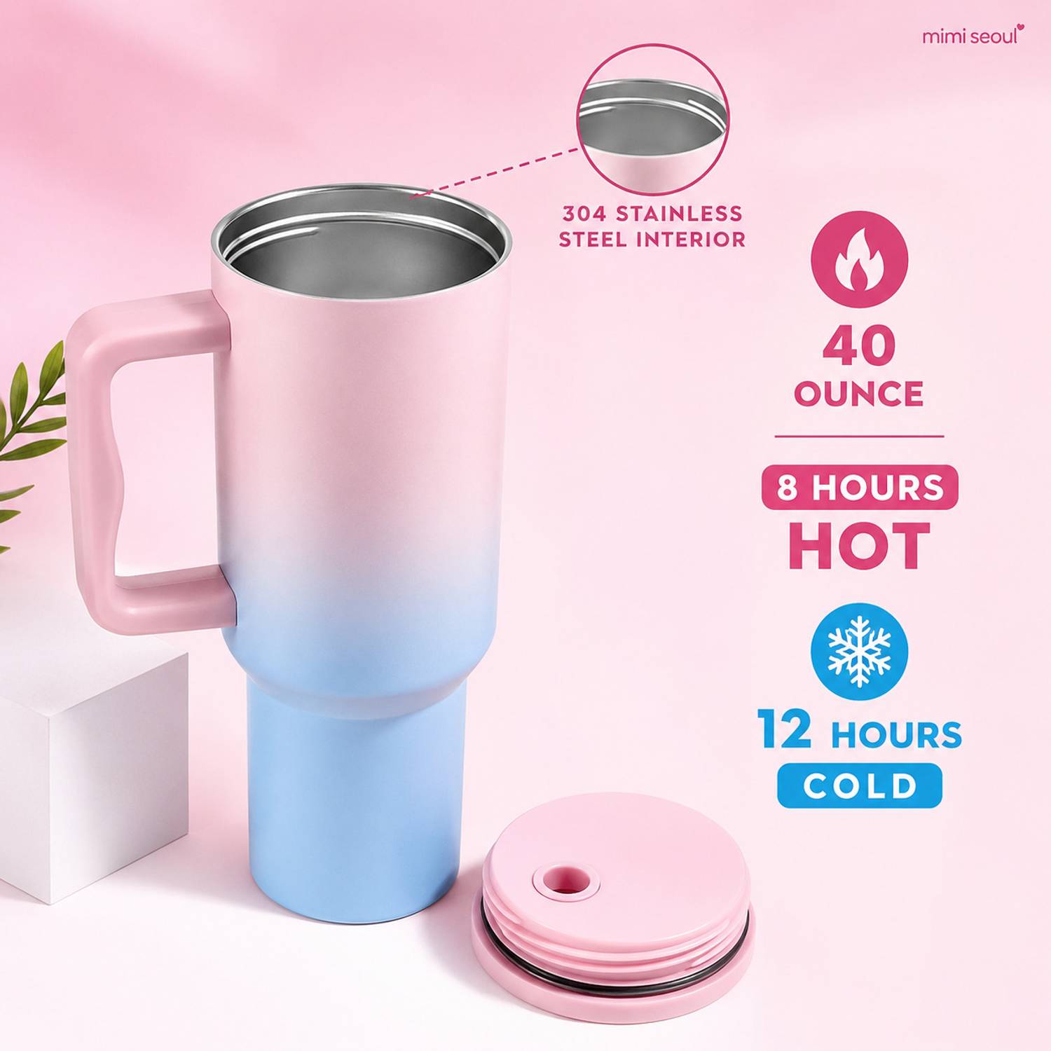 mimi seoul Stainless Steel Insulated Tumbler with Handle - Image 3