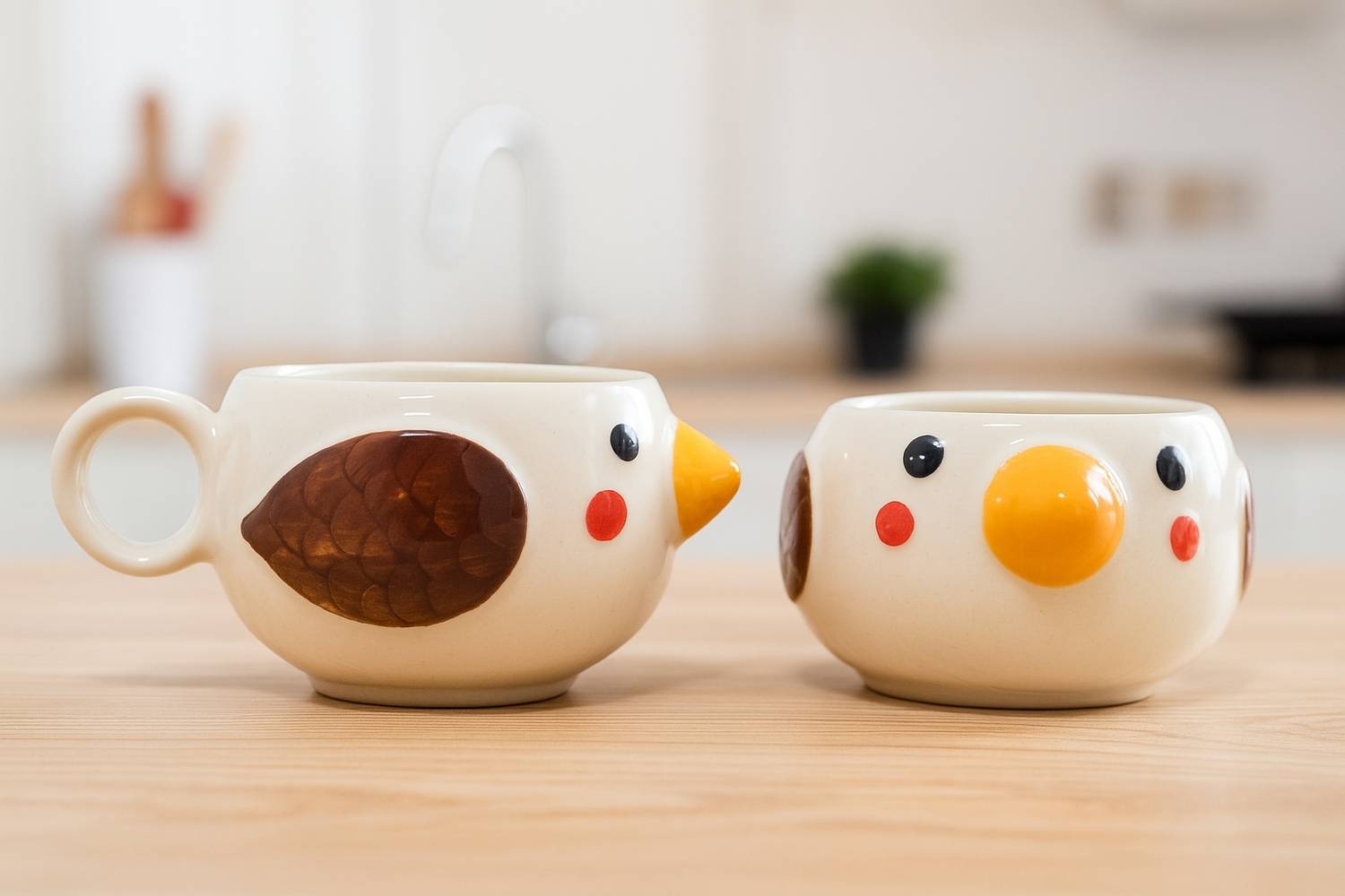 barakah Handcrafted Ceramic Shape like Birds Brownie Wings Ceramic Coffee Mug
