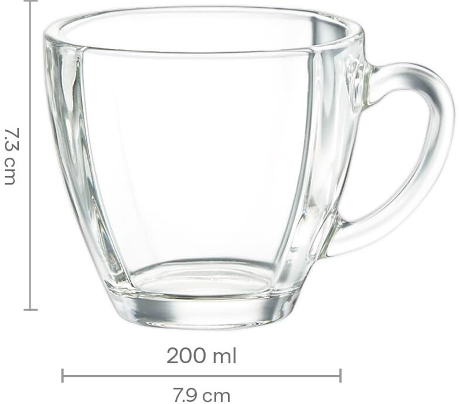 Image of BOROSIL Oasis Tea /Coffee Set, Borosilicate Tuff Glass Made in India Cup Set Glass Coffee Mug