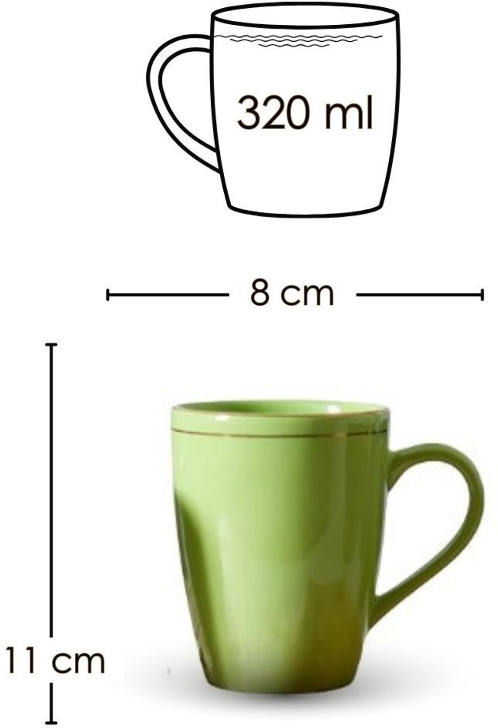 Image of Femora Premium Gold Line Green Ceramic Coffee Mug