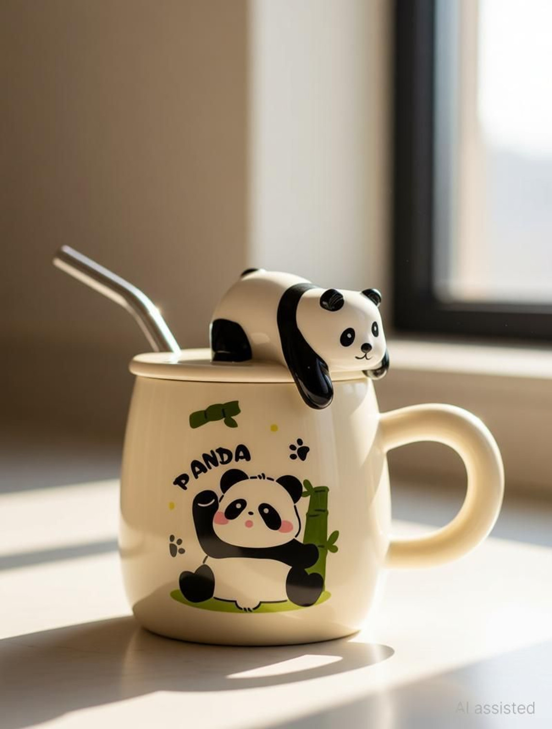 Image of JEKEMI Panda Ceramic Coffee Mug