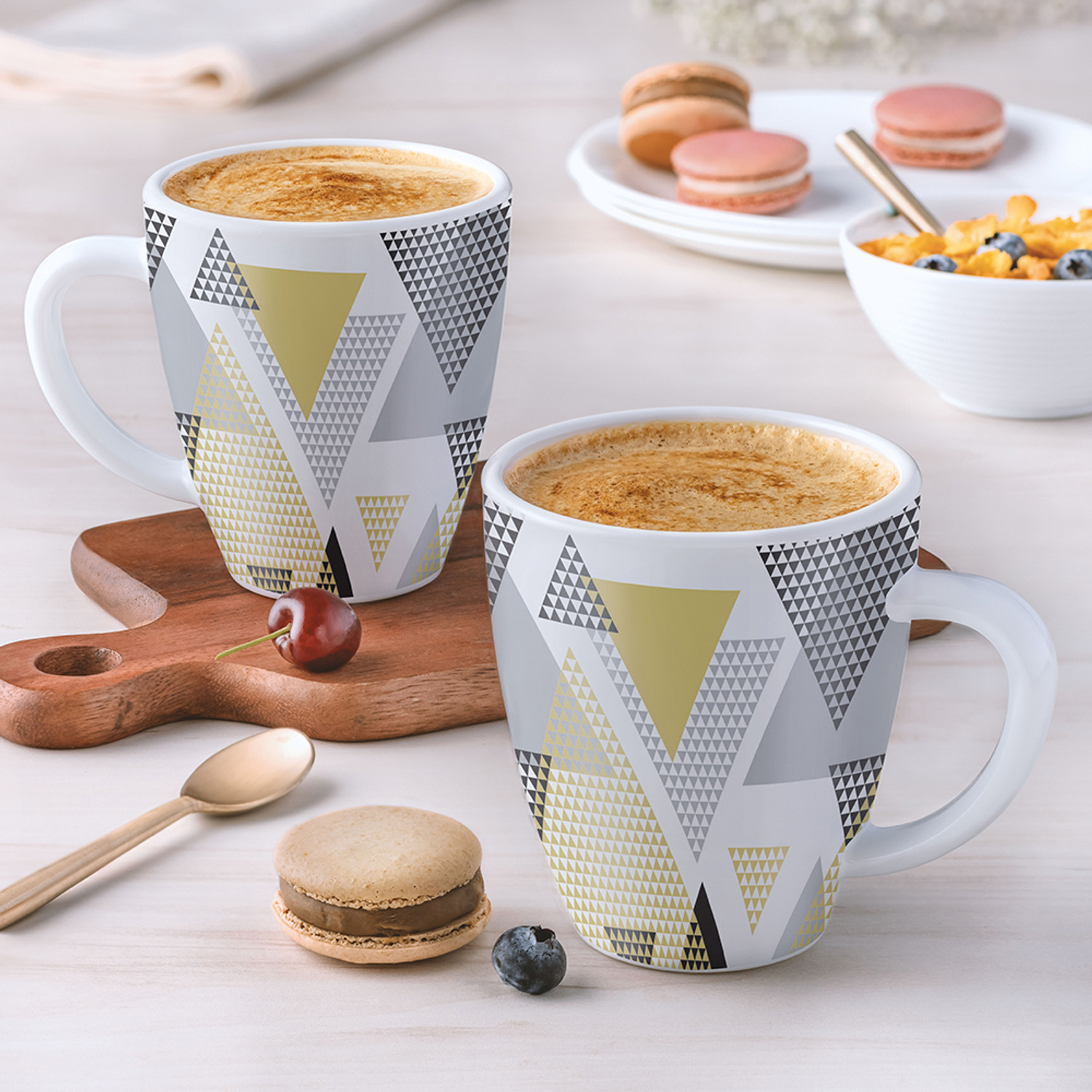Image of Larah by Borosil Nivaah Tea /Coffees, Bone Ash Free Crockery Set Ideal For Daily Use & Gifting Opalware Coffee Mug