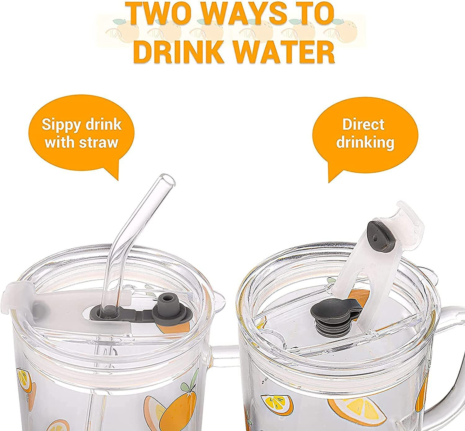Image of EMAILYA RETAILS Printed Milk Glass Sipper Jar with Silicone Straw and Lid 1 PC 300ML Glass Glass Coffee Mug