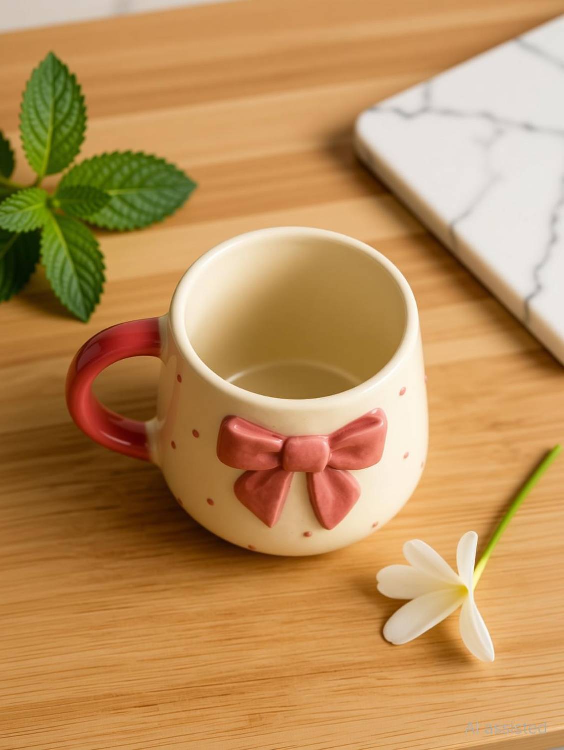 ABC 3D Bow Ceramic Coffee Mug - Image 2
