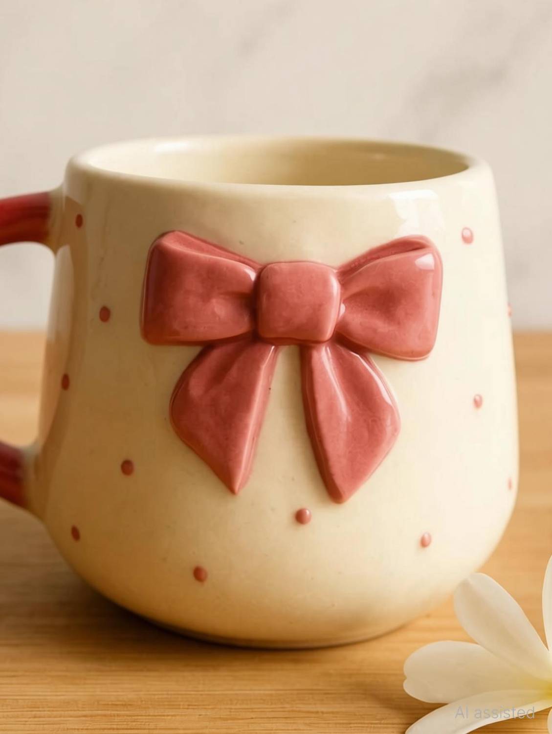 ABC 3D Bow Ceramic Coffee Mug - Image 3