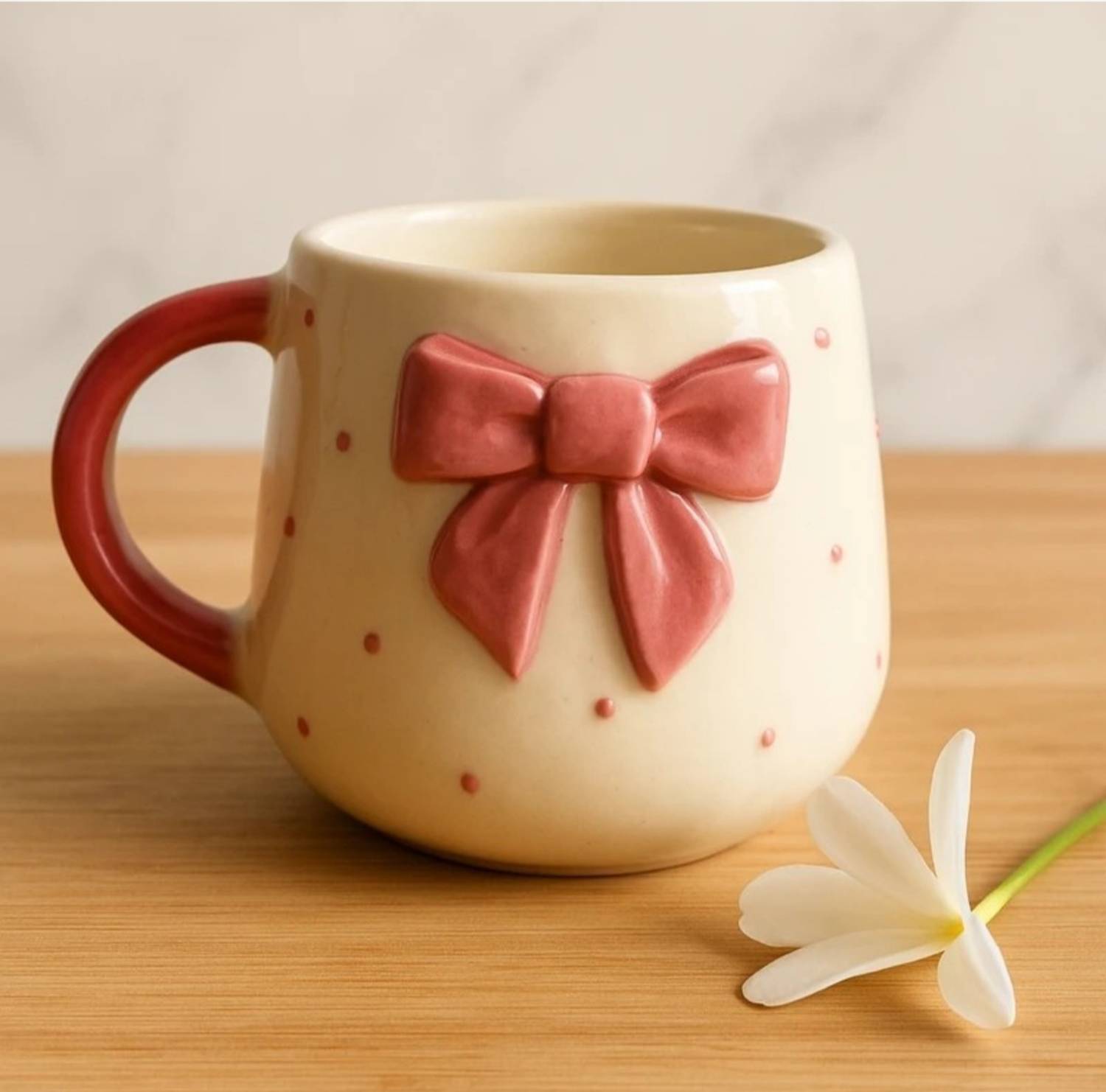 ABC 3D Bow Ceramic Coffee Mug - Image 4