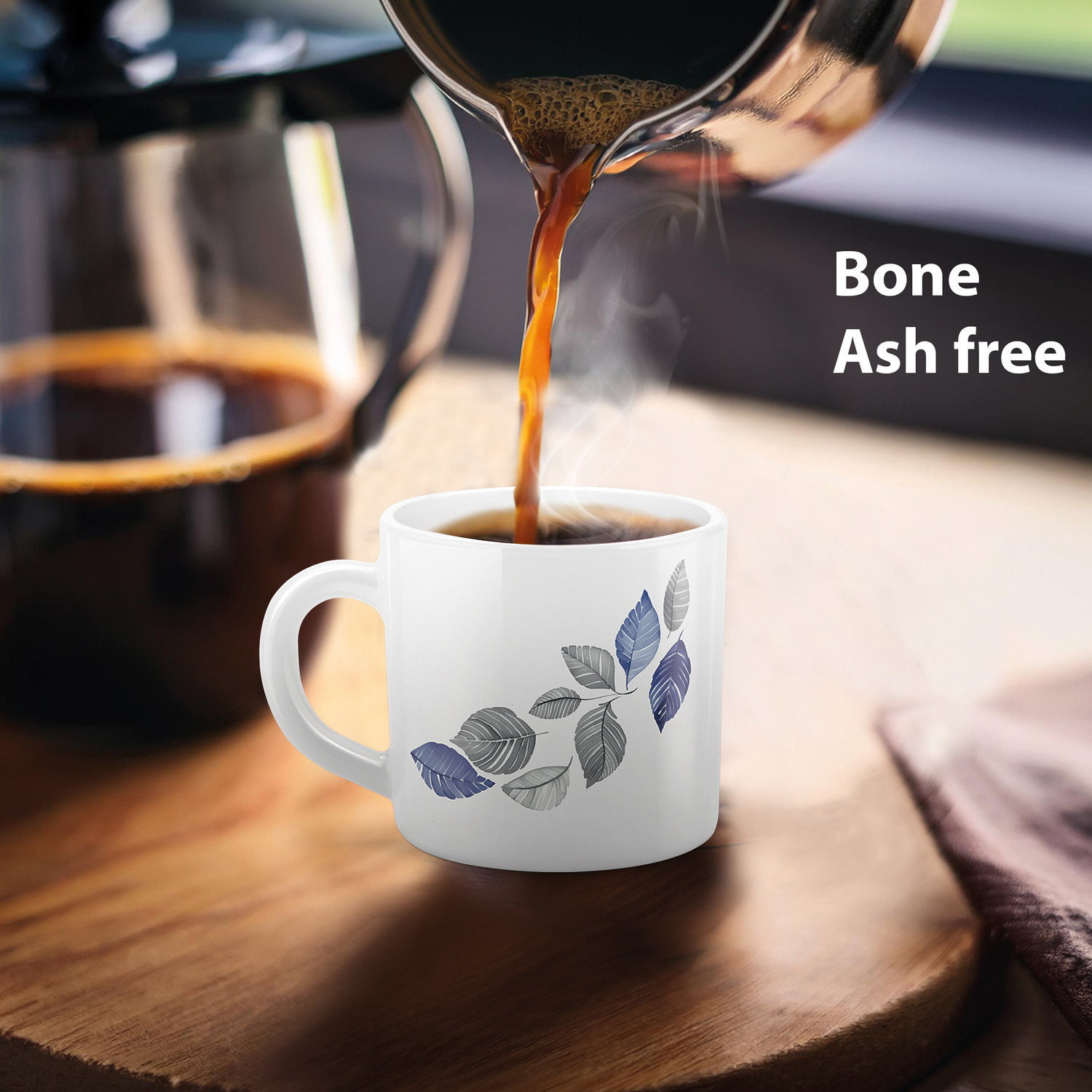 Image of TREO Opalware Amara 10 Lunis Cup Set of 6 White Crockery Set for Daily Use & Gifting Opalware Coffee Mug