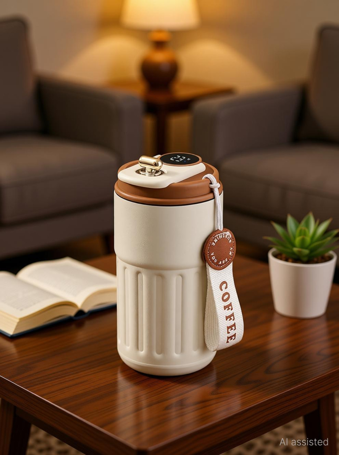 Image of INFIMART Fancy Coffee with Smart Temperature Display Stainless Steel Coffee Mug