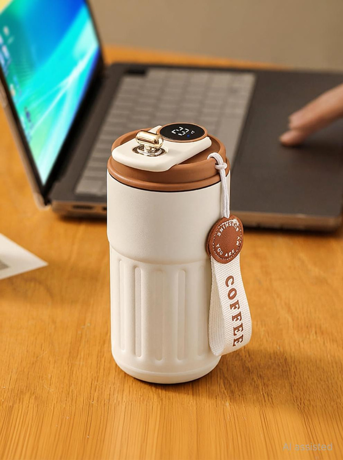 Image of INFIMART Fancy Coffee with Smart Temperature Display Stainless Steel Coffee Mug
