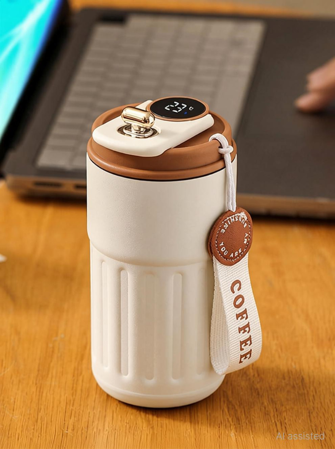 Image of INFIMART Fancy Coffee with Smart Temperature Display Stainless Steel Coffee Mug