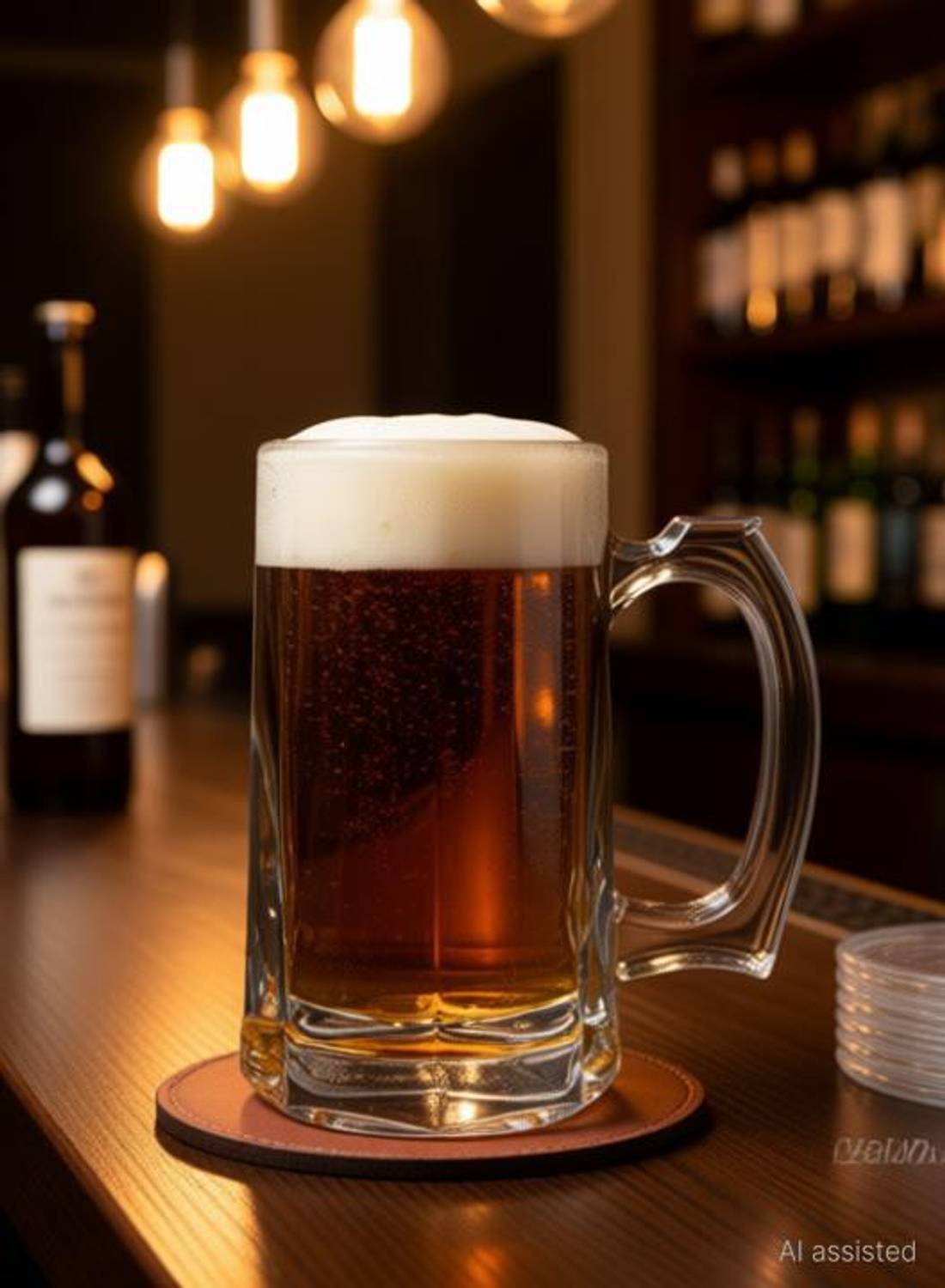 baluda Stylish Transparent Beer Glass with Premium Handle Glass Beer Mug