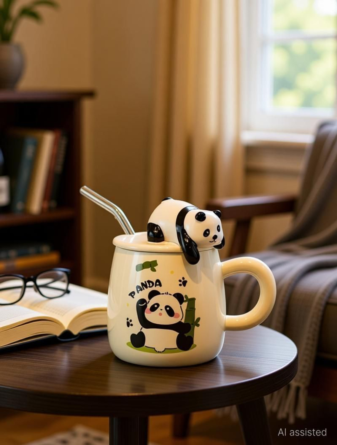 Image of JEKEMI Panda Ceramic Coffee Mug