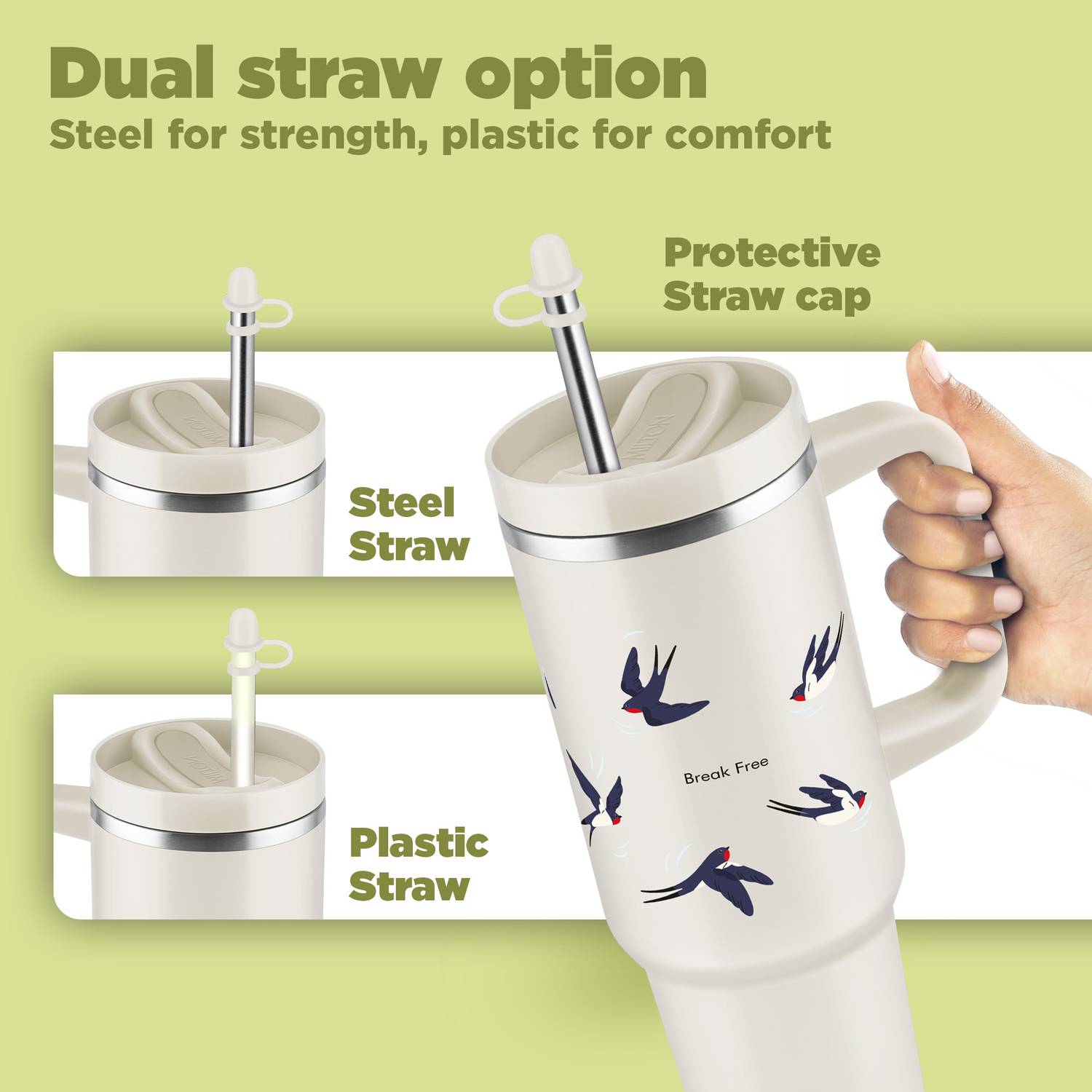 MILTON Malmo 1200 Vacuum Insulated Tumbler 1100 ml Beige - Image 4