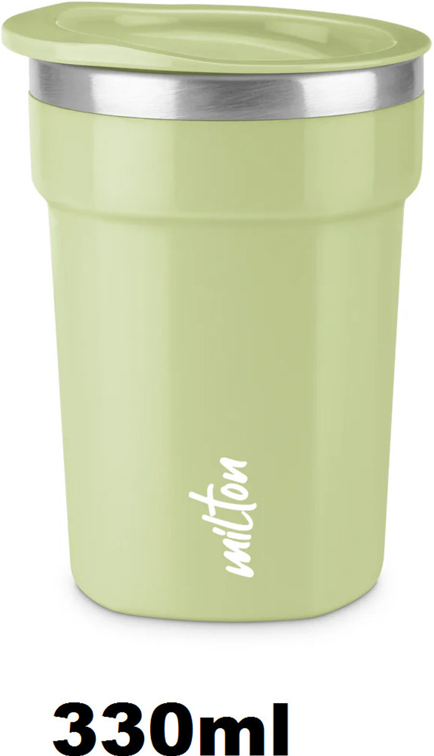 Image of MILTON cool touch stainless steel 330ml mug pista green Stainless Steel Coffee Mug (330 ml)