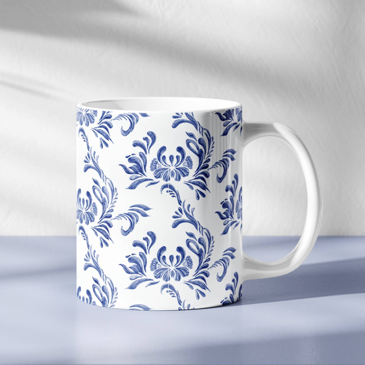 adive agencies Vintage Floral Printed White Coffee/Cup | 325 ml Ceramic Coffee Mug