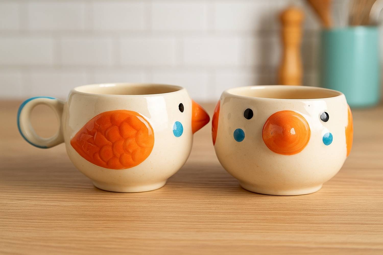 barakah Handcrafted Ceramic Shape like Birds Brownie light Wings Ceramic Coffee Mug