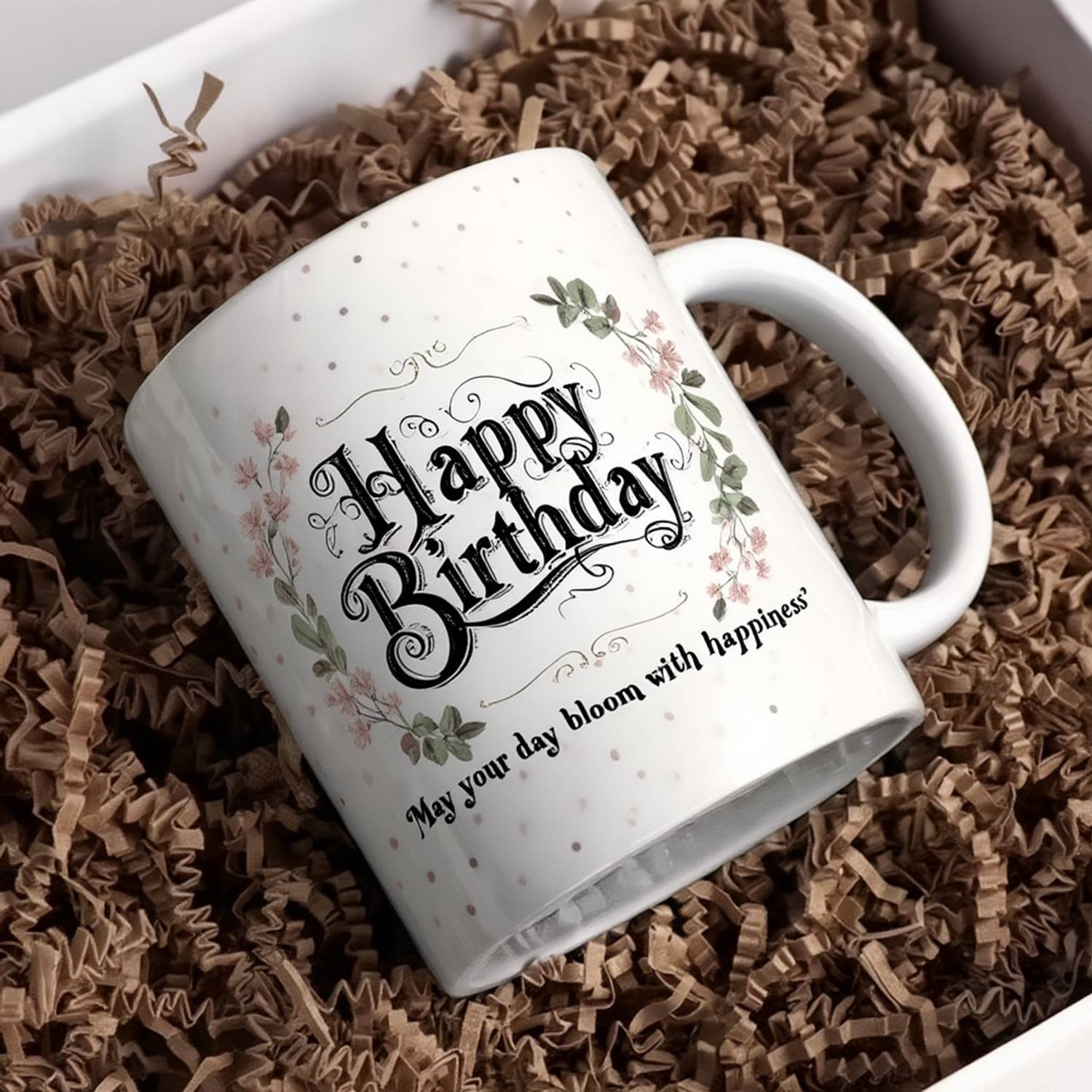 AVISTRA Happy Birthday Printed Coffee | Ceramic Birthday Gift | Ceramic Coffee Mug