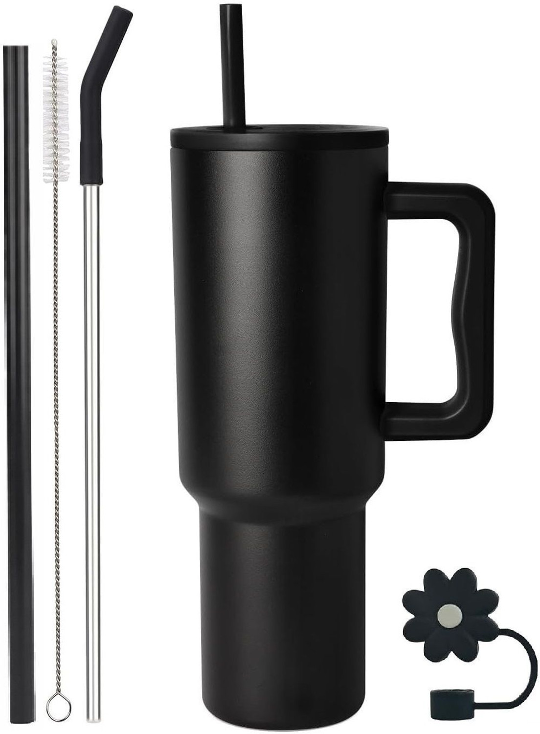 Image of flea 40oz Sipper With Handle And Straw With Lid, Double Wall Insulated Vacuum Sealed Stainless Steel Tumbler