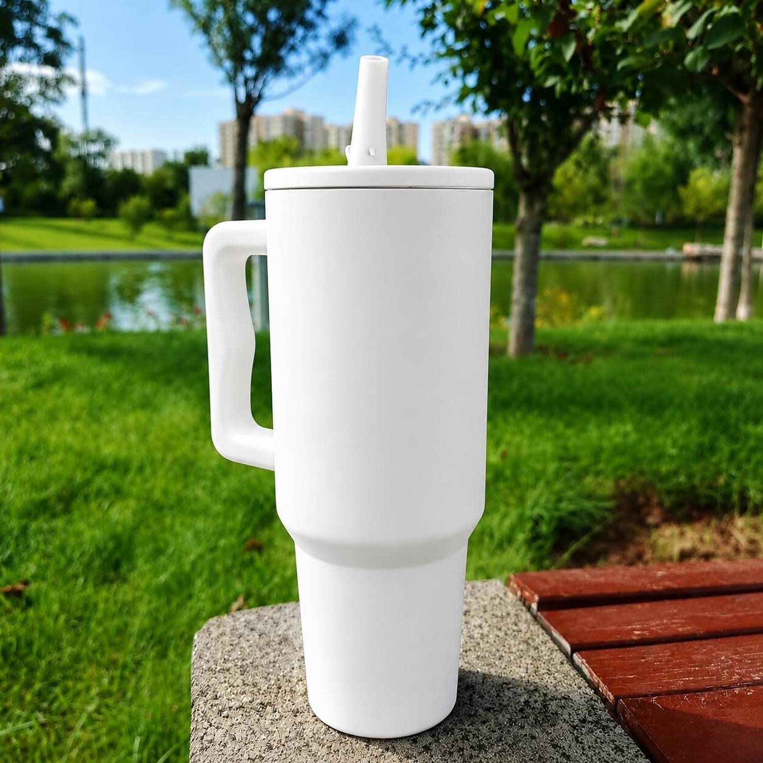 Kapton Stainless Steel Tumbler with Lid and Straw - Image 4