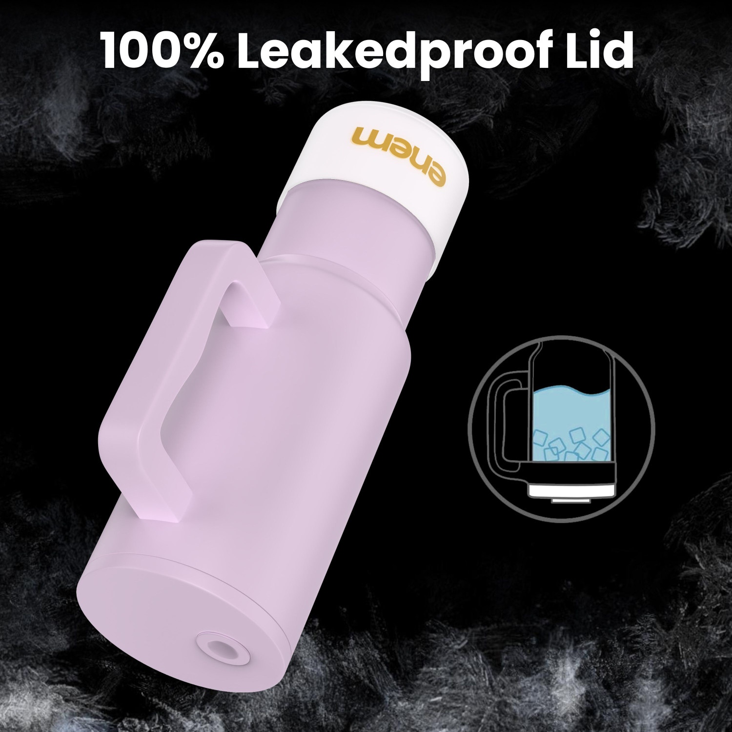 Image of Enem Vacuum Insulated Tumbler with Inbuilt Straw, Metal Ice Cube, Copper Spring Stainless Steel Tumbler