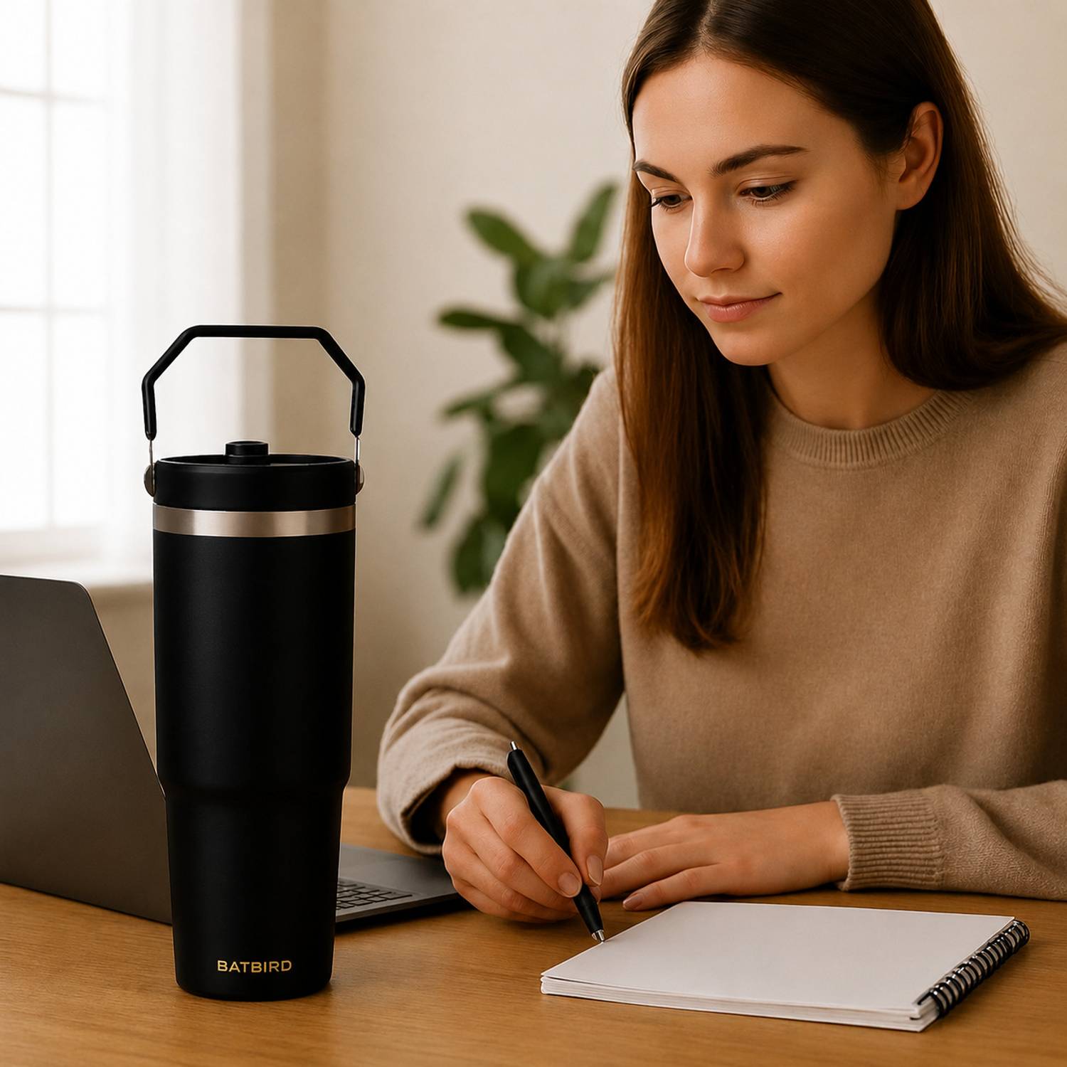 BATBIRD 900ml Black Tumbler Stainless Steel Tumbler