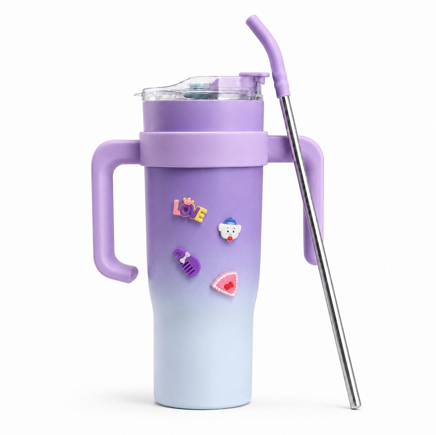 Image of ASHLER BNB Brand Double Shaded Insulated Tumbler with Stickers Stainless Steel Tumbler