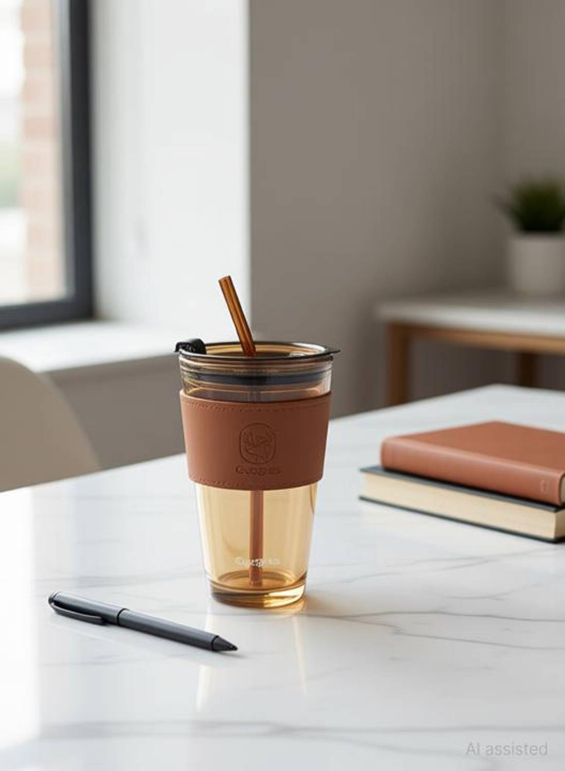 the anuja Coffee Cup Sipper Glass with Straw with Straw Coffee Cup with lid Glass Coffee Mug