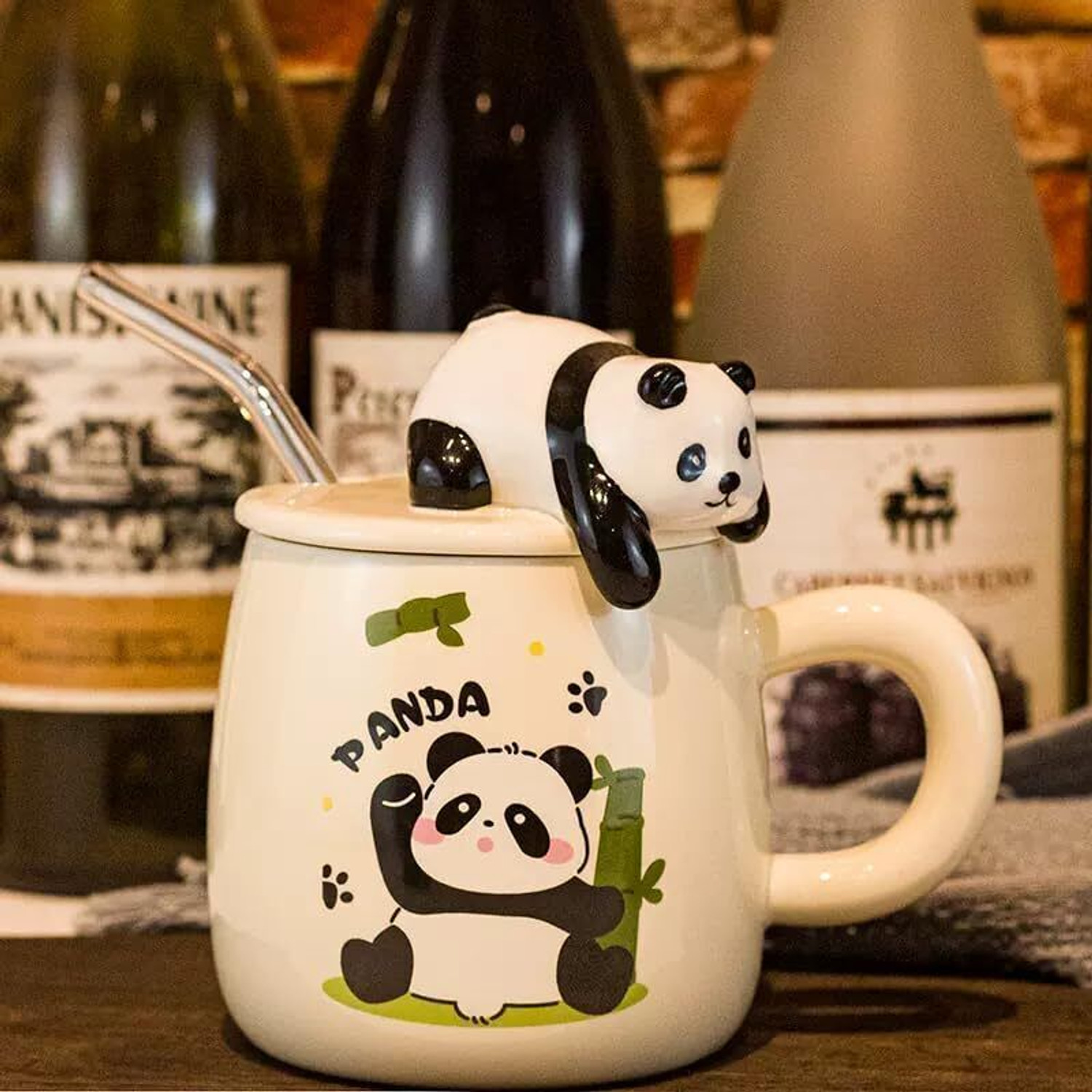 Image of JEKEMI Panda Ceramic Coffee Mug