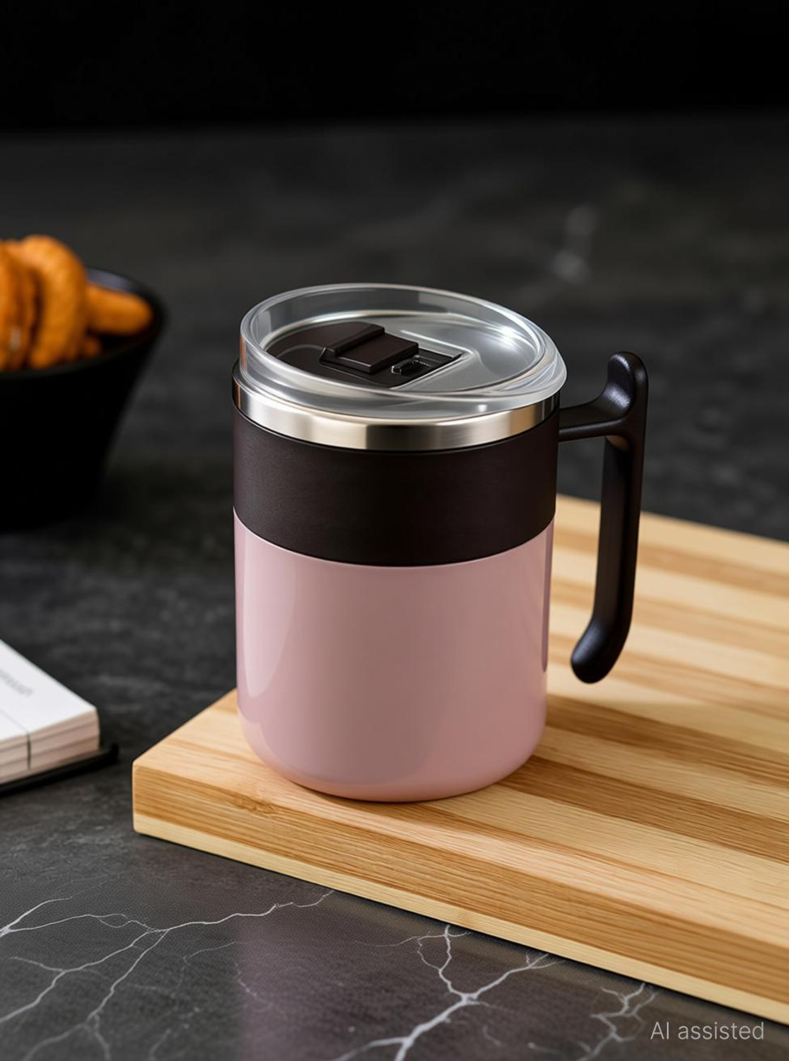Image of YUMWARE Snoopy Brown Plastic, Stainless Steel Coffee Mug