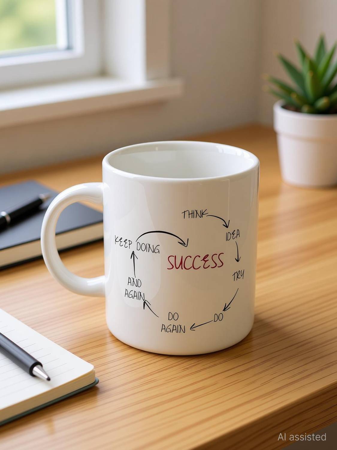 KriSo Think to Success Motivational Coffee Mug - Image 2