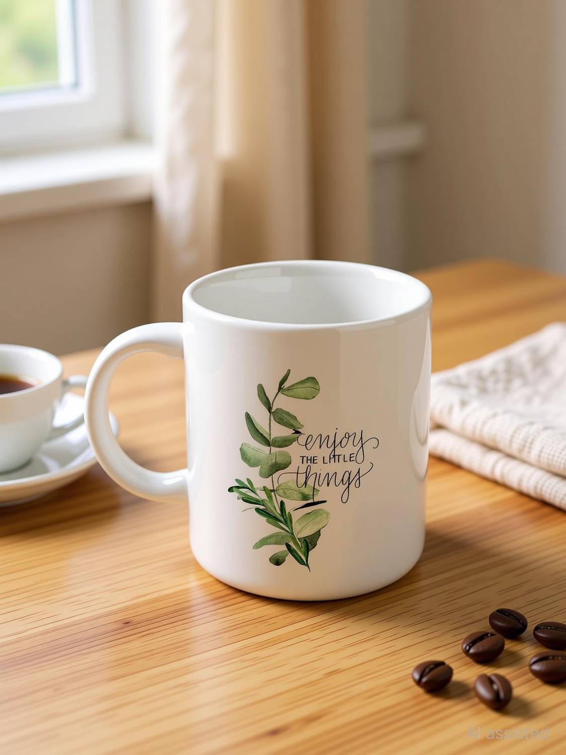 SHYAM 325ml White Ceramic Coffee Mug - Image 3