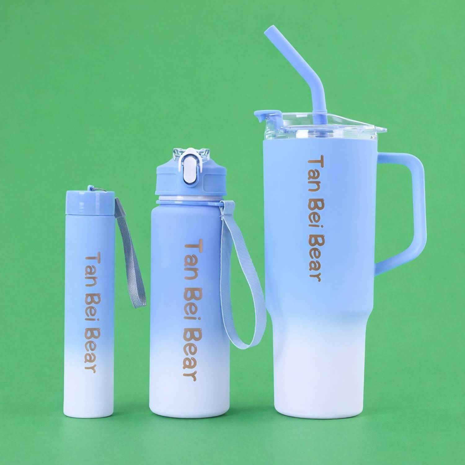 BATBIRD 3Pc plastic Blue Mutlti Plastic Tumbler