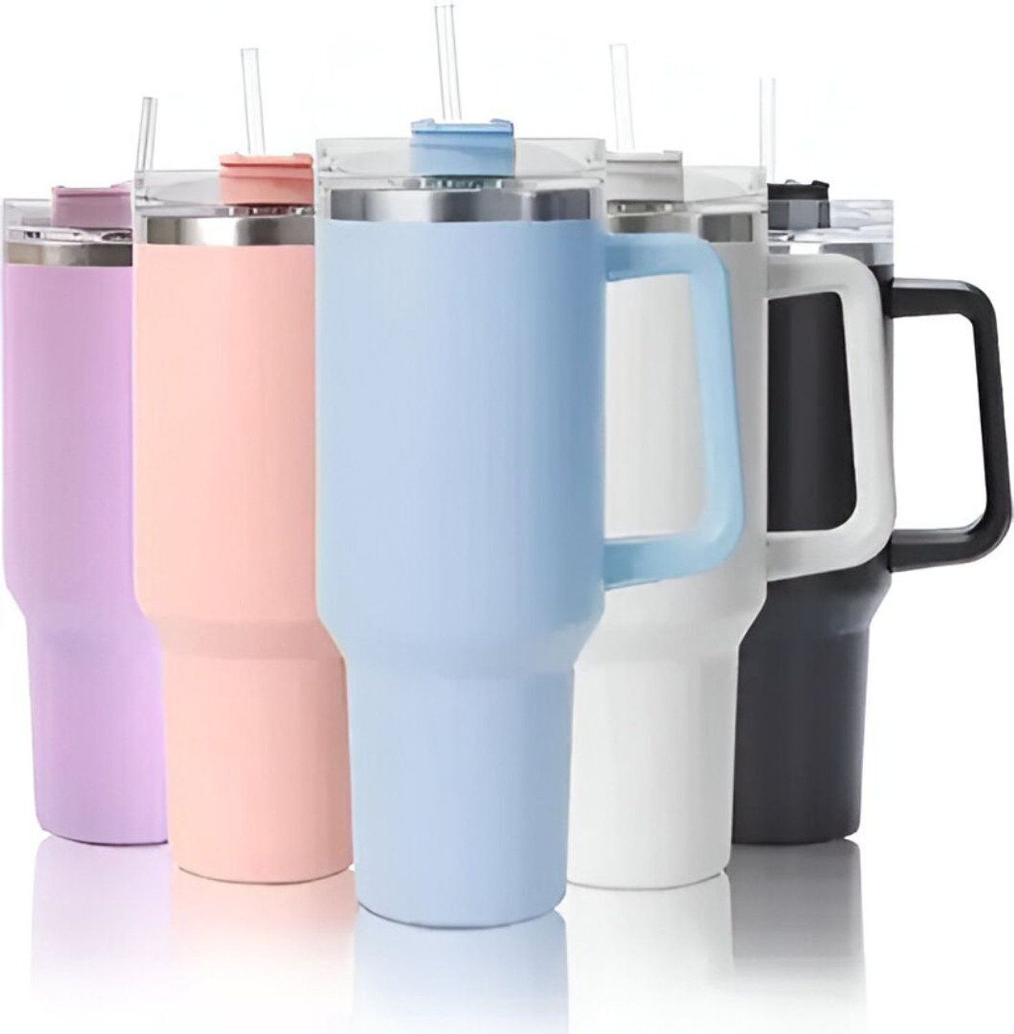 Image of Smarty Worlds Smarty Tumbler with Handle and Straw Water Bottle Travel Coffee Cup Hot &Cold Stainless Steel Tumbler