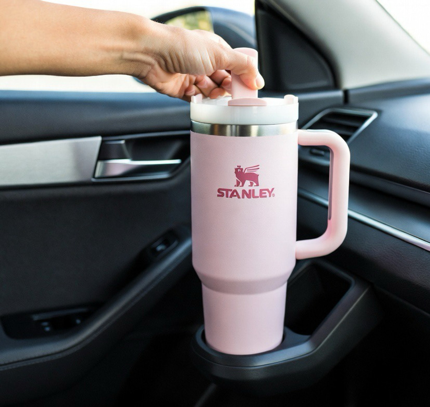 Image of Auram Origin Staanley Quencher H2.0 FlowState Tumbler - 40 oz (Soft Pink / Rose Quartz) Stainless Steel Tumbler