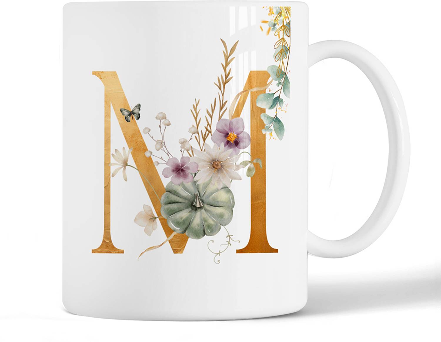 adive agencies Alphabet Letter M Name Printed Coffee 325 ml | White Ceramic Cup Ceramic Coffee Mug