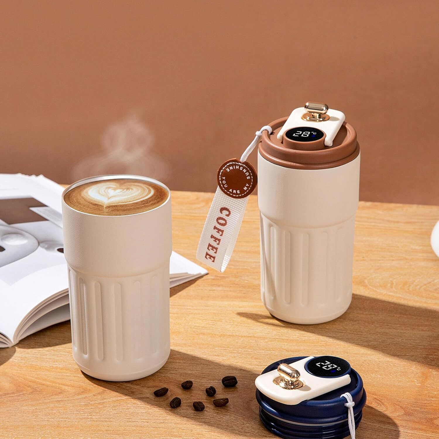 Image of INFIMART Fancy Coffee with Smart Temperature Display Stainless Steel Coffee Mug