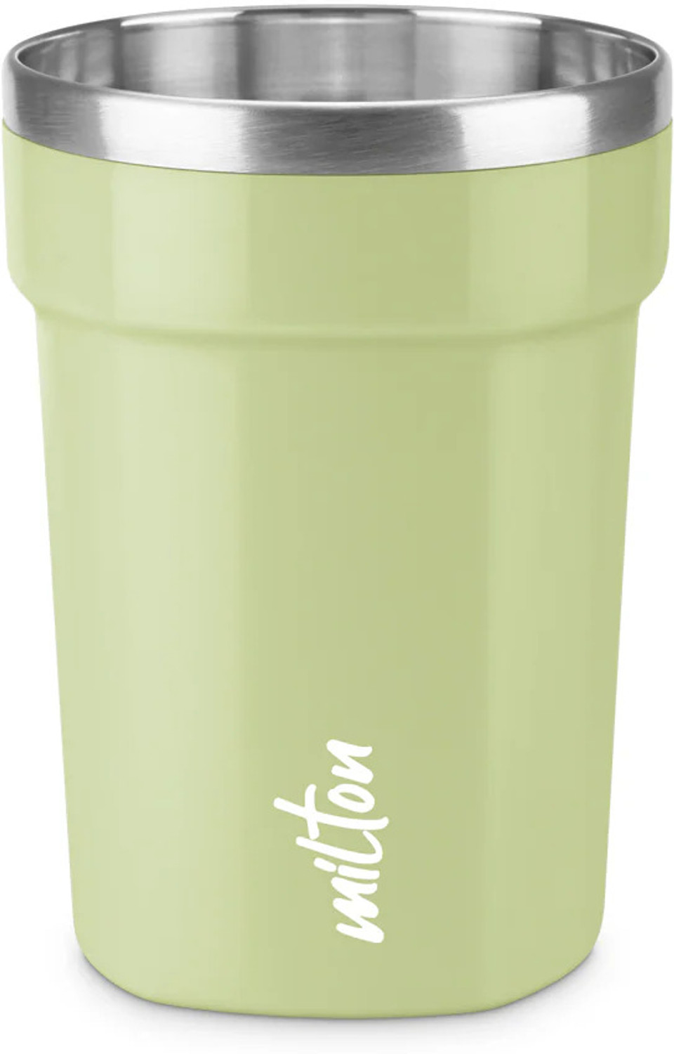 Image of MILTON cool touch stainless steel 330ml mug pista green Stainless Steel Coffee Mug (330 ml)