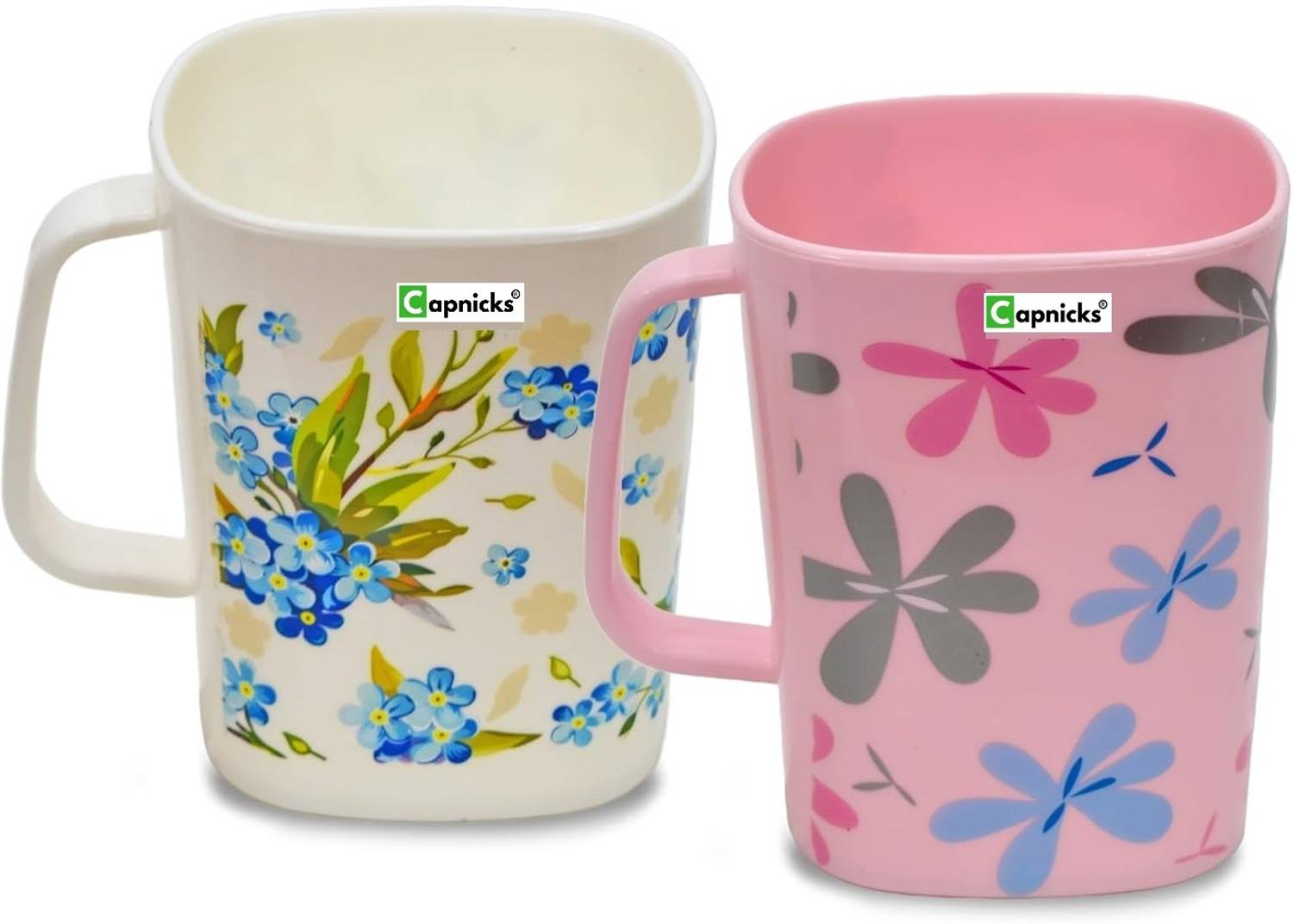 Capnicks 100% BPA Free Drink For Tea, Coffee, Milk, Juice, Water etc. (2U) Plastic Coffee Mug