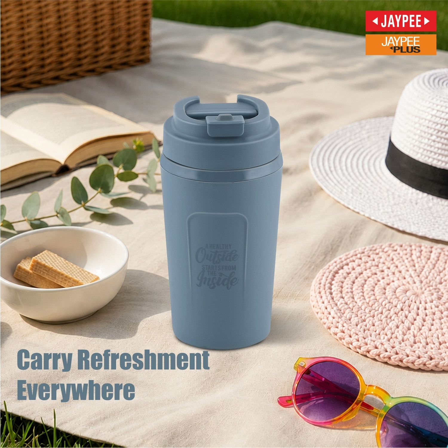 Image of JAYPEE ZIPSIP Insulated Tumbler Hot & Cold Coffee Cup for Drinking Travel Gifting Stainless Steel Tumbler (385 ml)