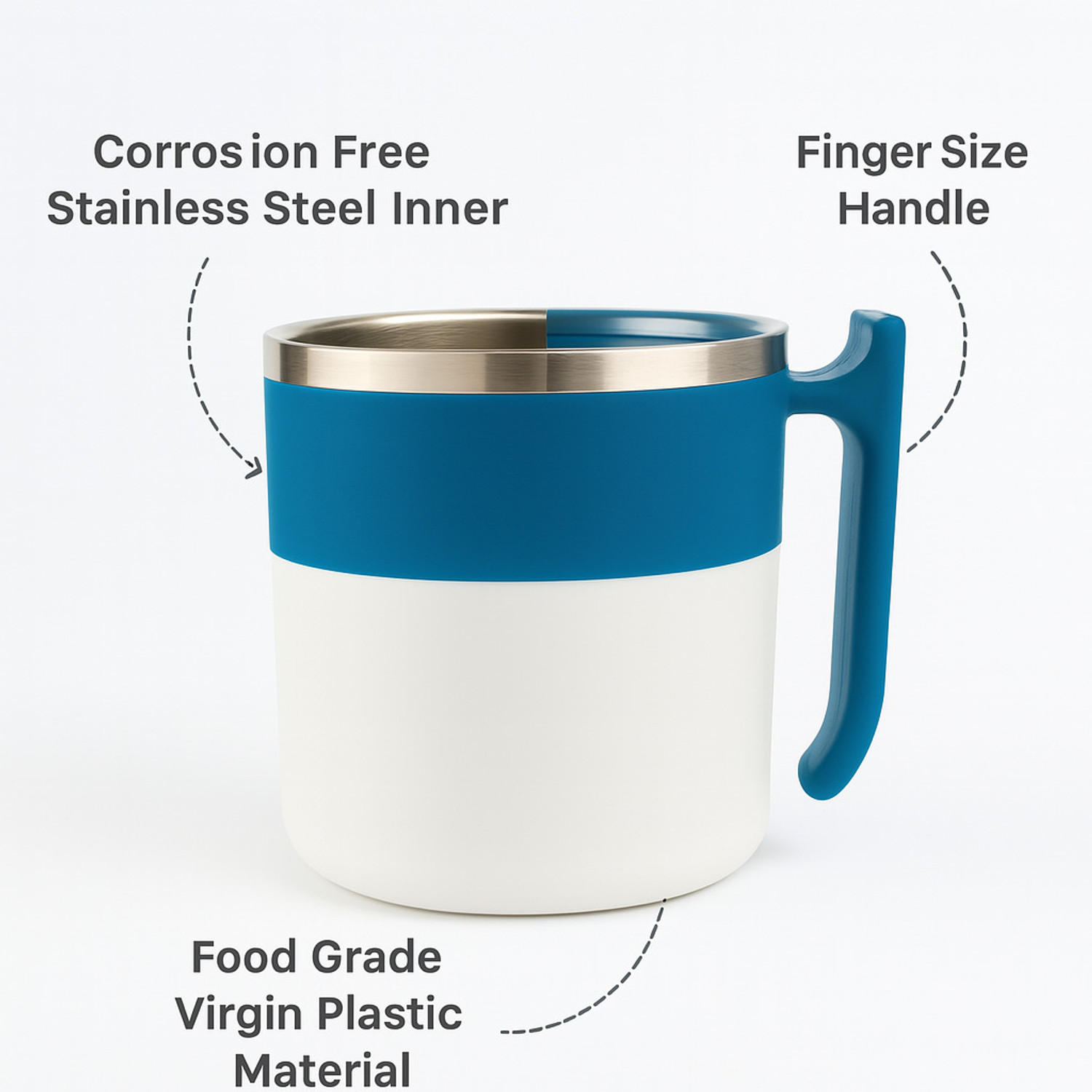 Image of YUMWARE Snoopy mug Blue 2 Plastic, Stainless Steel Coffee Mug