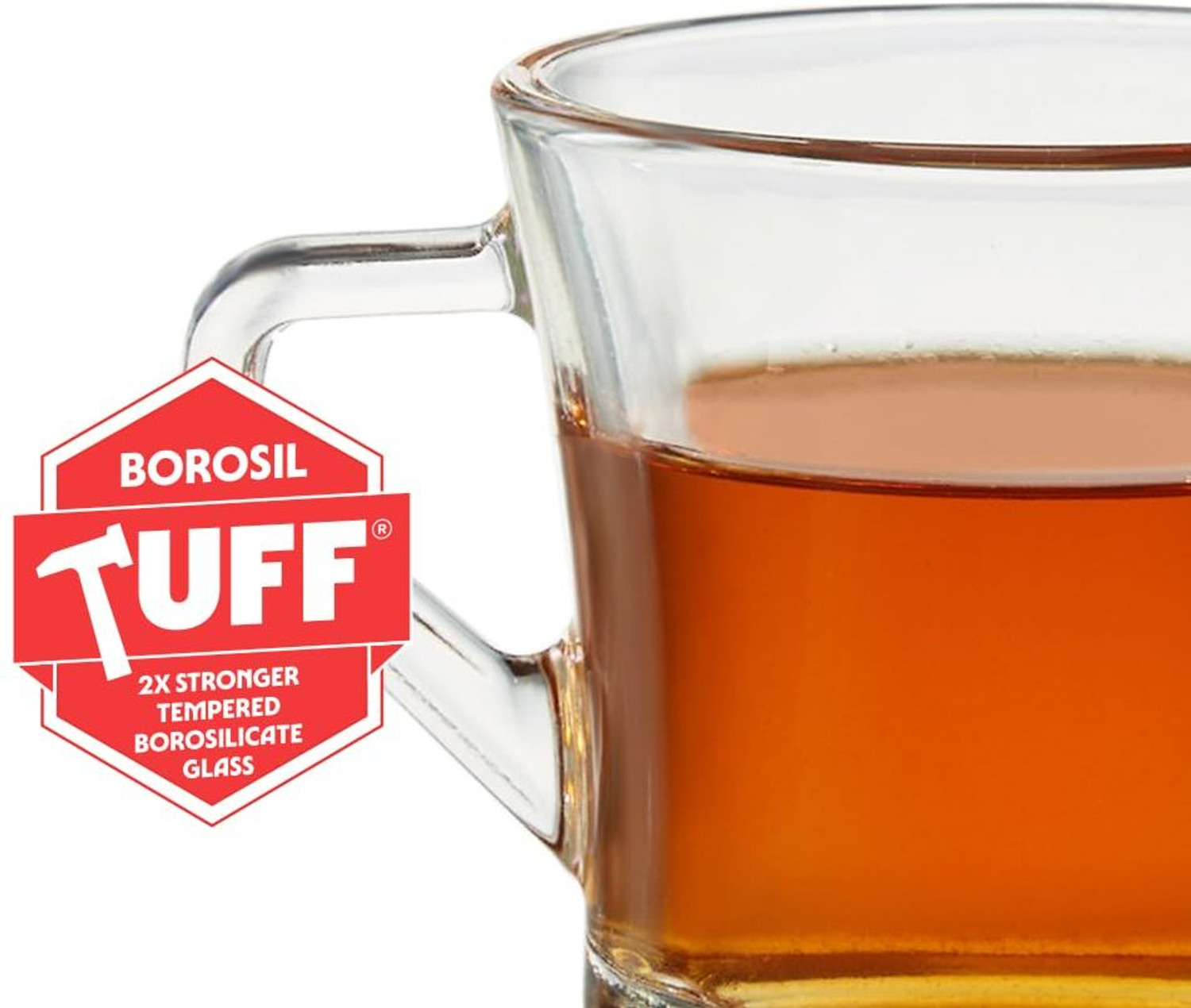 Image of BOROSIL Cyder Tea /Coffee Set, Borosilicate Tuff Glass Made in India Cup Set Glass Coffee Mug