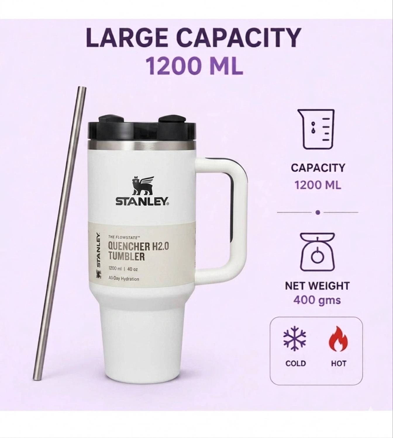 DHIX Trendy Stainless Steel Tumbler Aqua Sip Lavender - Image 3