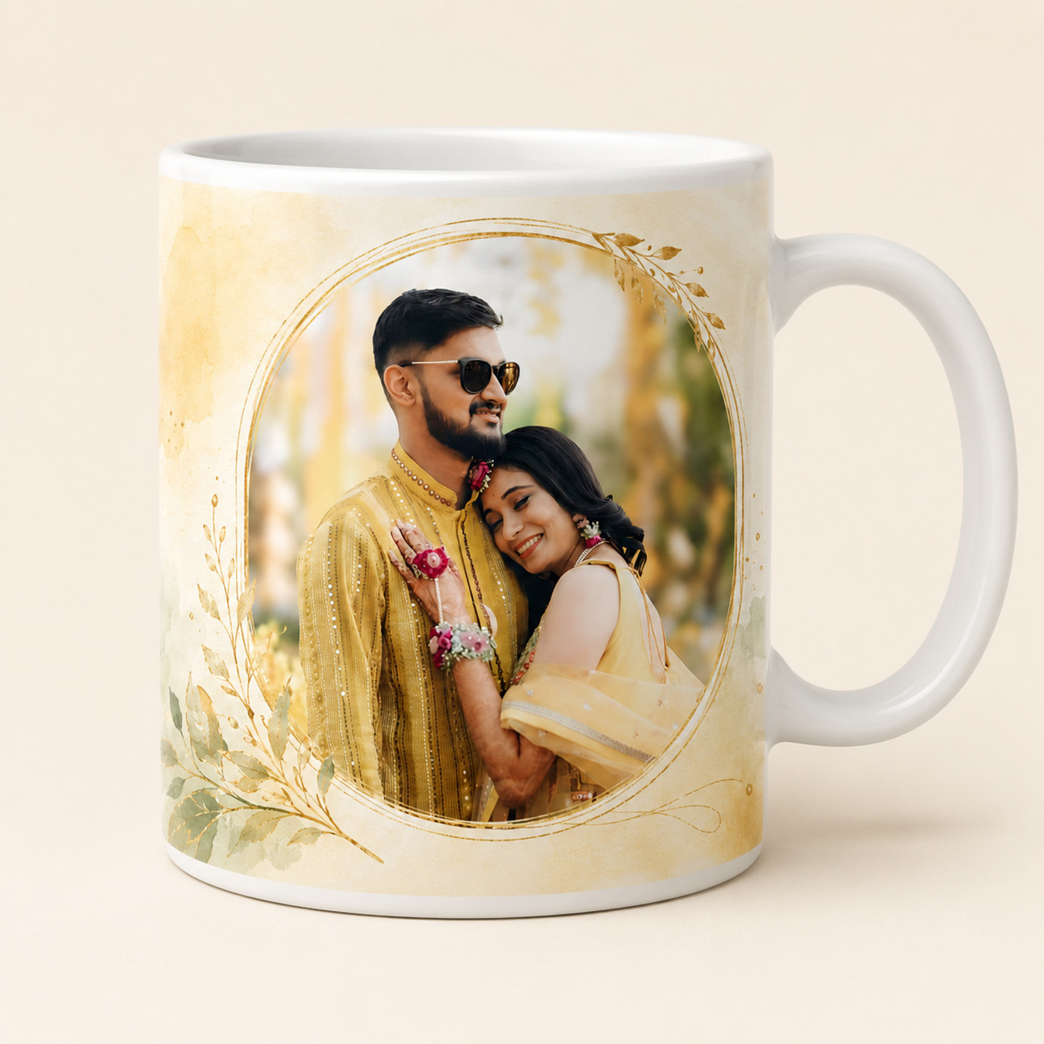 Image of Rudhransh creation Personalized Anniversary Photo for Couple Ceramic Coffee Mug
