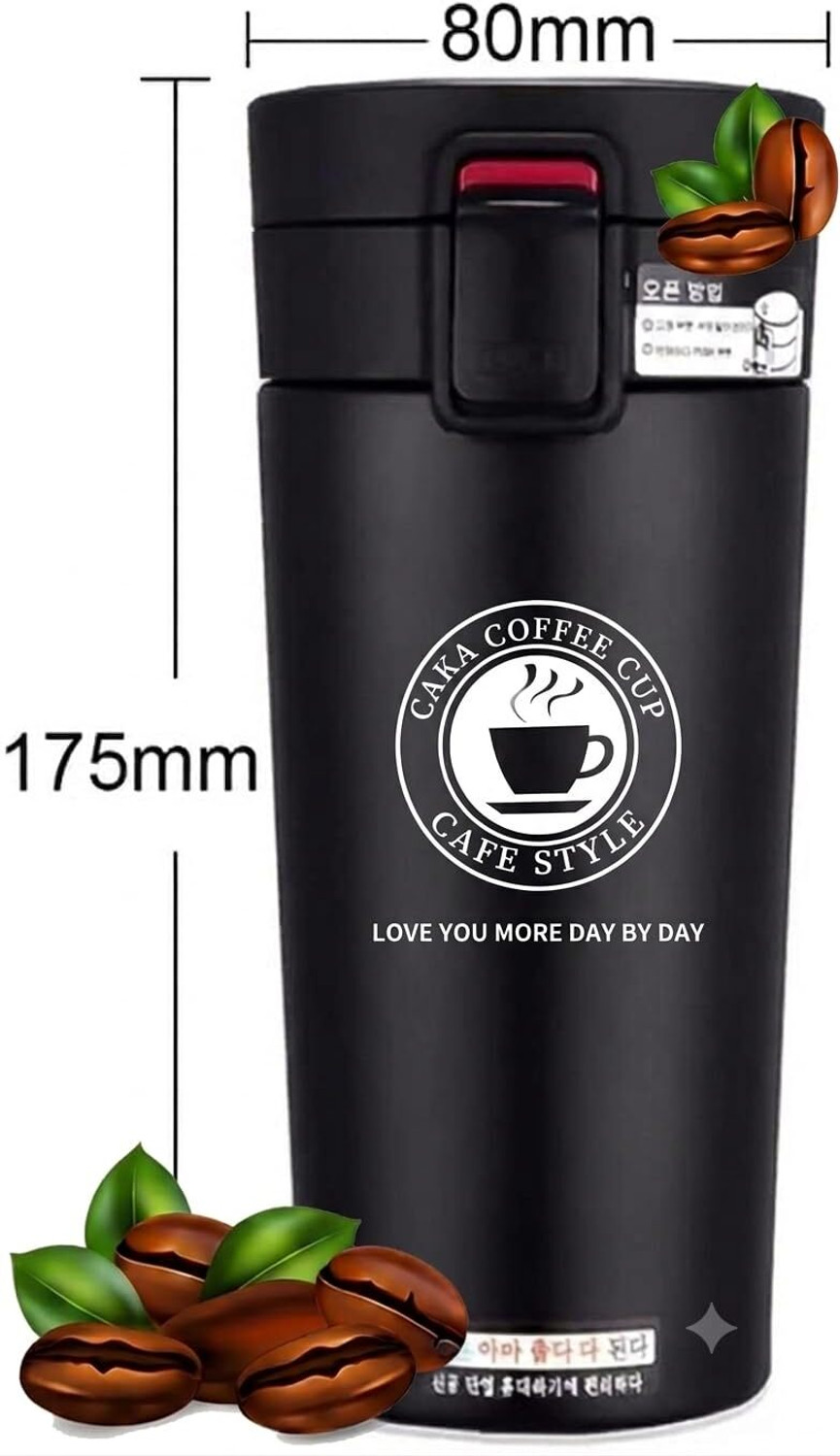 Image of VAXILLO Vacuum Insulated Thermos Flask Travel Tea and Coffee Portable Thermal Cup Stainless Steel Coffee Mug