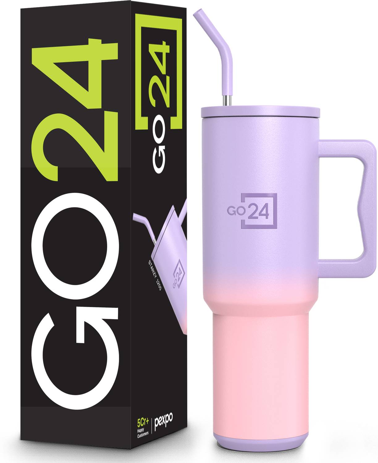 Go24 1200ml Insulated Stainless Steel Sipper Flask