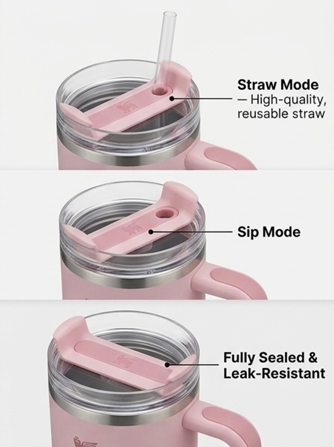 Image of Auram Origin Staanley Quencher H2.0 FlowState Tumbler - 40 oz (Soft Pink / Rose Quartz) Stainless Steel Tumbler