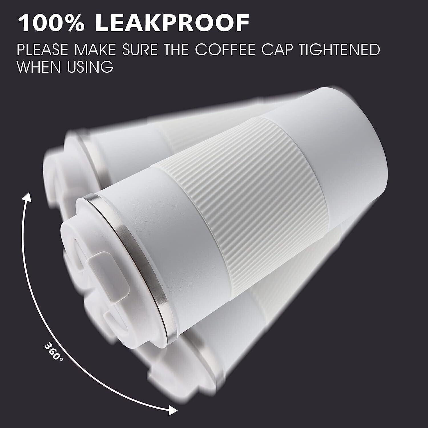 Image of AANZIA Vacuum Insulation Stainless Steel Reusable for Hot Cold Coffee (White, 510 Ml) Stainless Steel Coffee Mug