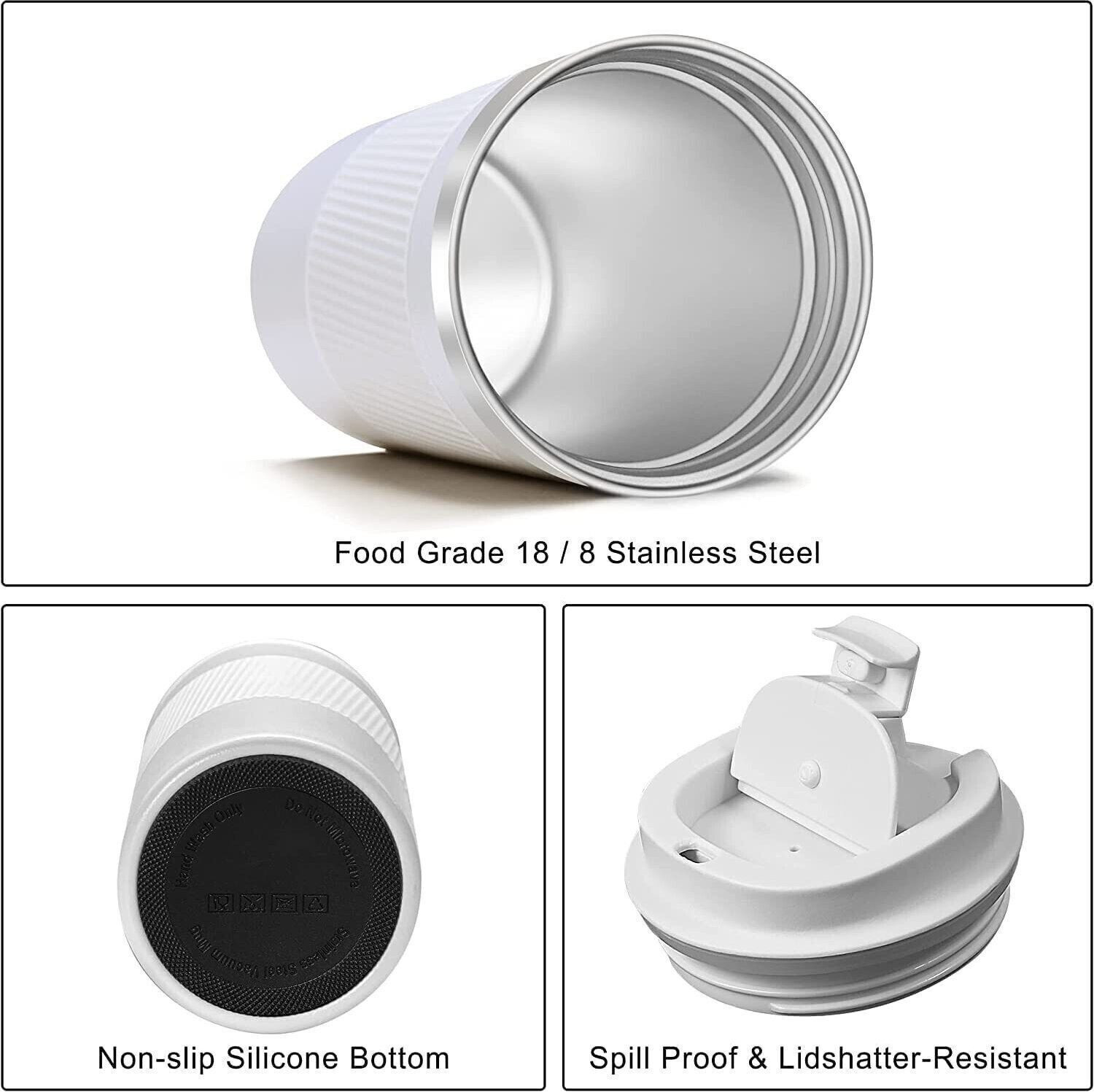 Image of AANZIA Vacuum Insulation Stainless Steel Reusable for Hot Cold Coffee (White, 510 Ml) Stainless Steel Coffee Mug