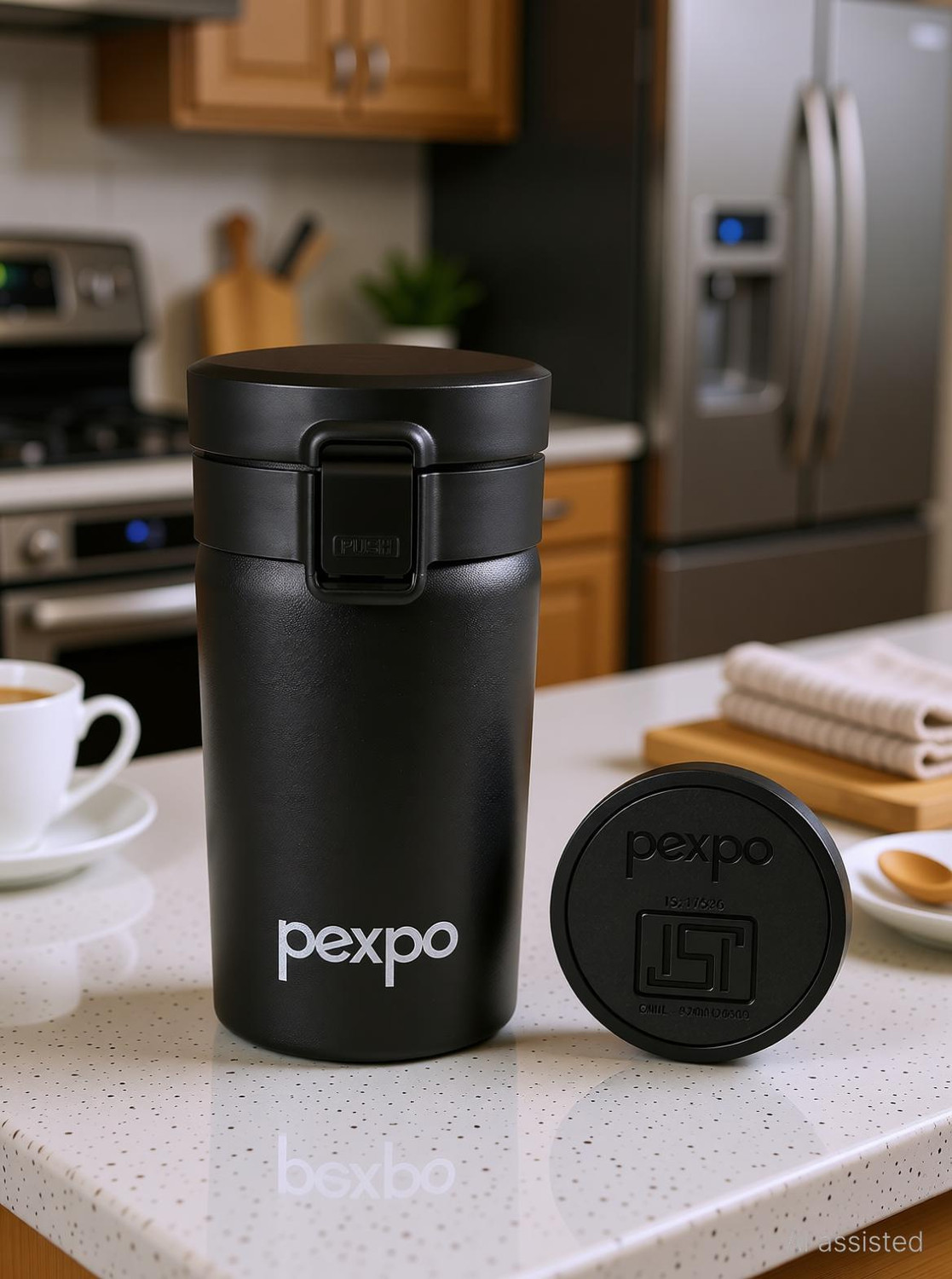 Image of Go24 Cocoa Vacuum Insulated Hot & Cold Spill Proof Stainless Steel Coffee Mug